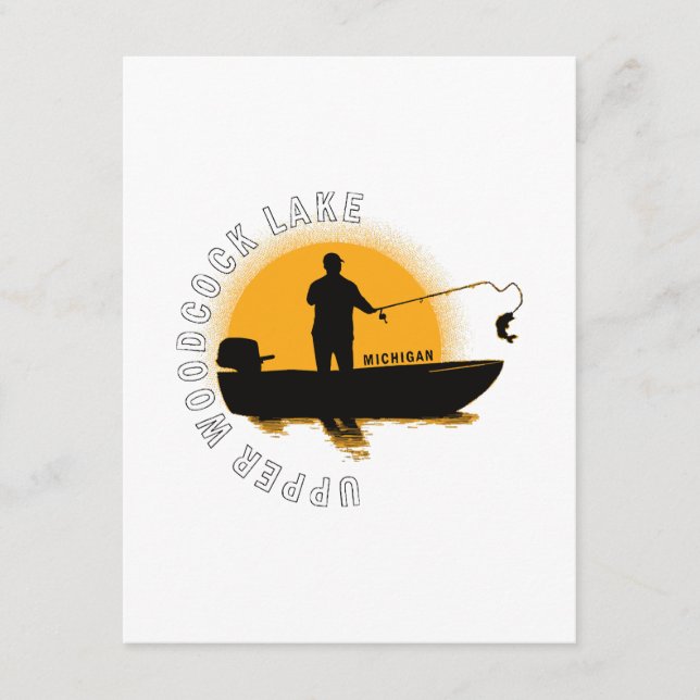 Tarjeta De Recepción Pesca en Lago Michigan (Anverso)