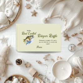 Tarjeta De Recepción Pescado de Green Reel Agitado Baby Shower Diaper