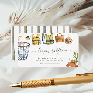 Tarjeta De Recepción Pescador Baby Shower Diaper Raffle