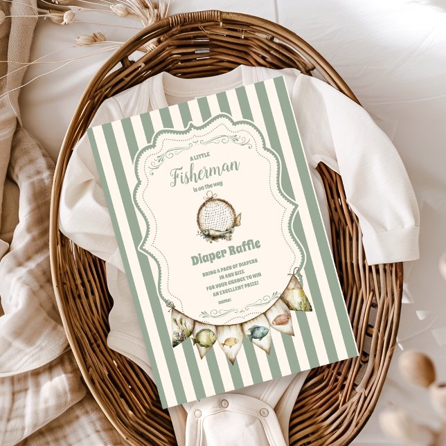 Tarjeta De Recepción Pescador de Boho Pequeño Pescador de Diapper Raffl (Subido por el creador)