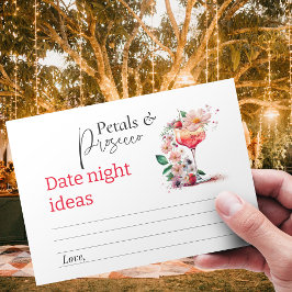 Tarjeta De Recepción Petales Prosecco Floral Bridal Shower Brunch Fecha