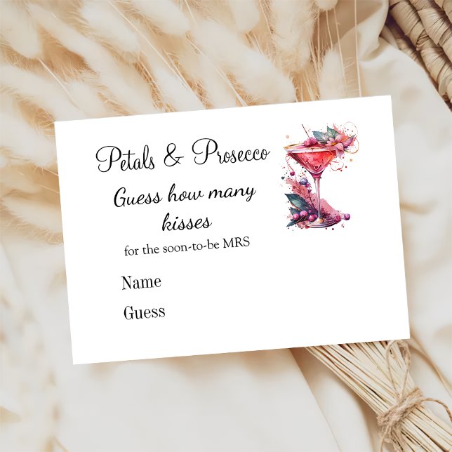 Tarjeta De Recepción Petales Prosecco Floral Bridal Shower Juego Boda (Subido por el creador)