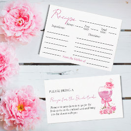 Tarjeta De Recepción Petales rosados y ducha de novia Prosecco