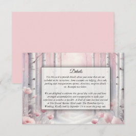 Tarjeta De Recepción Pétalos congelados en un Boda de Woodland de Invie