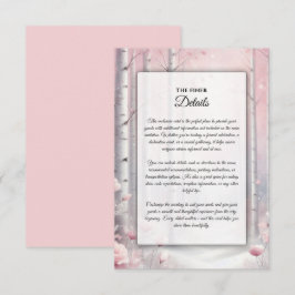 Tarjeta De Recepción Pétalos congelados en un Boda de Woodland de Invie