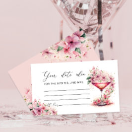Tarjeta De Recepción Pétalos florales rosados y Prosecco Ideas nocturna