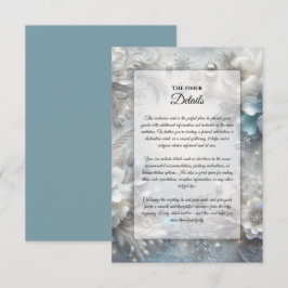 Tarjeta De Recepción Pétalos Nevados en Floración Congelada Boda