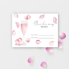 Tarjeta De Recepción Pétalos y Prosecco - adivina cuántos besos