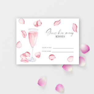 Tarjeta De Recepción Pétalos y Prosecco - adivina cuántos besos