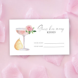 Tarjeta De Recepción Pétalos y Prosecco - adivina cuántos besos