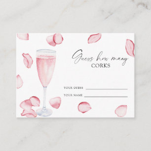 Tarjeta De Recepción Pétalos y Prosecco - adivina cuántos corchos