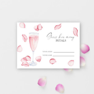 Tarjeta De Recepción Pétalos y Prosecco - adivina cuántos pétalos