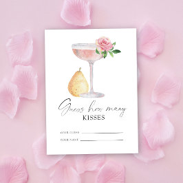 Tarjeta De Recepción Pétalos y Prosecco - adivinen cuántos besos