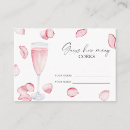 Tarjeta De Recepción Pétalos y Prosecco - adivinen cuántos corchos
