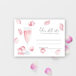 Tarjeta De Recepción Pétalos y Prosecco - Ideas nocturnas de fecha \ Fr