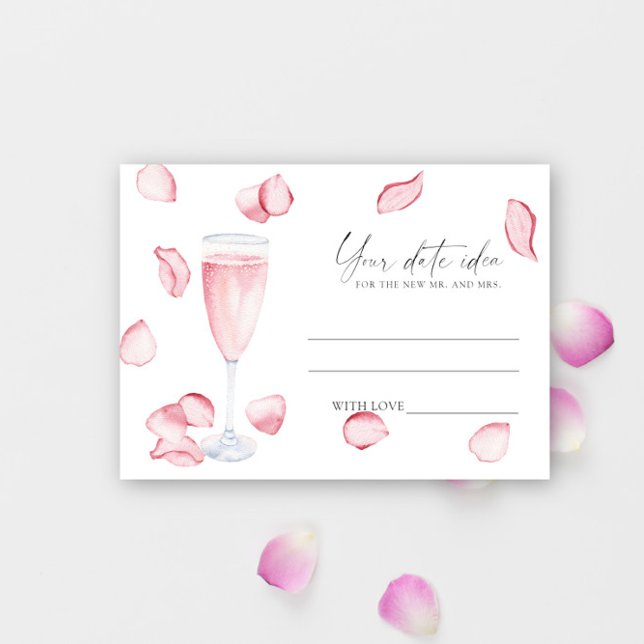 Tarjeta De Recepción Pétalos y Prosecco - Ideas nocturnas de fecha \ Fr (Subido por el creador)