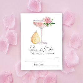 Tarjeta De Recepción Pétalos y Prosecco - Ideas nocturnas de fecha \ Fr