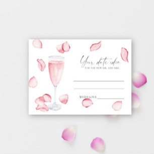 Tarjeta De Recepción Pétalos y Prosecco - Ideas para una noche de cita
