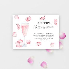 Tarjeta De Recepción Pétalos y Prosecco - Receta para la futura novia