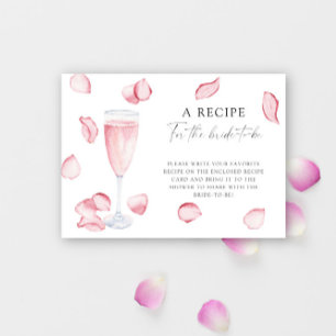 Tarjeta De Recepción Pétalos y Prosecco - Receta para la futura novia