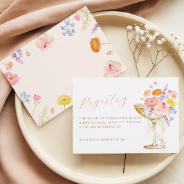 Tarjeta De Recepción Petals & Prosecco Floral Bridal Shower Registry