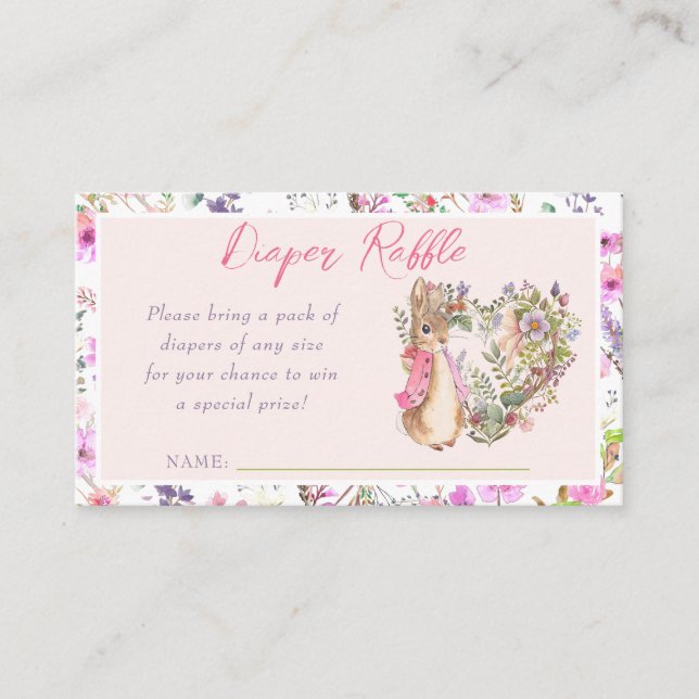 Tarjeta De Recepción Peter, el Chica Baby Shower Enc (Anverso)