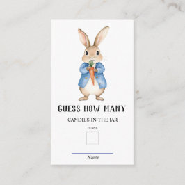 Tarjeta De Recepción Peter Rabbit Adivina Cuántos juegos de Baby Shower