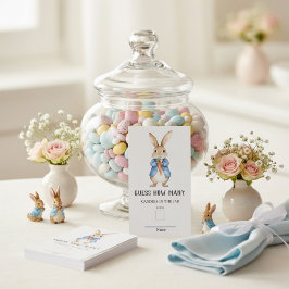 Tarjeta De Recepción Peter Rabbit Adivina Cuántos juegos de Baby Shower