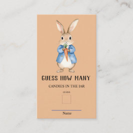 Tarjeta De Recepción Peter Rabbit Adivina Cuántos juegos de Baby Shower