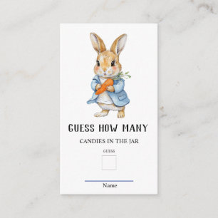 Tarjeta De Recepción Peter Rabbit Adivina Cuántos juegos de Baby Shower