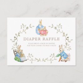 Tarjeta De Recepción Peter Rabbit Baby Shower Diaper Raffle