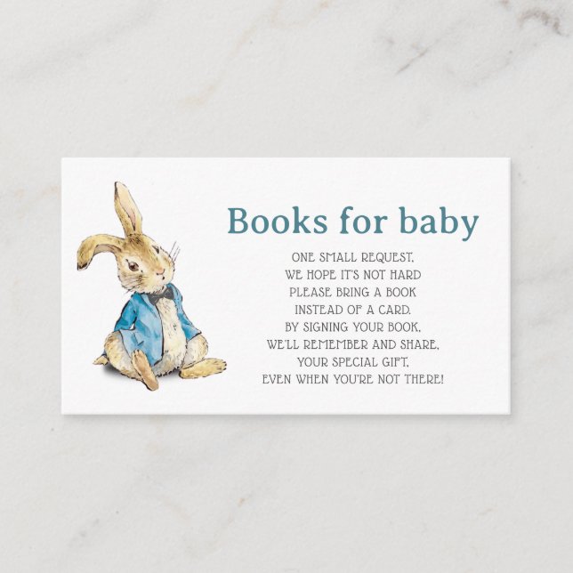 Tarjeta De Recepción Peter Rabbit Blue Book Request Insertar (Anverso)