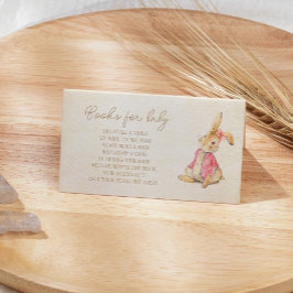Tarjeta De Recepción Peter Rabbit Chica Baby Shower Solicitud de libro 