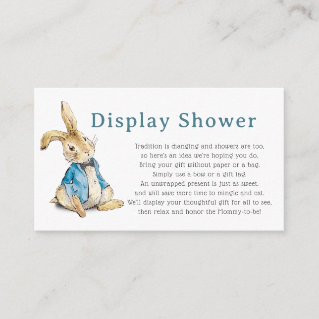 Tarjeta De Recepción Peter Rabbit Display Shower Boy Baby Shower (Anverso)