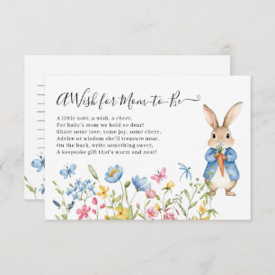 Tarjeta De Recepción Peter Rabbit Floral Wish para la futura Baby Showe