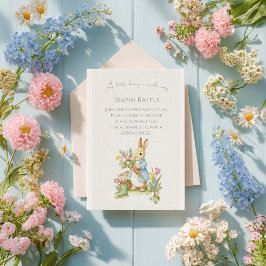 Tarjeta De Recepción Peter Rabbit Garden Baby Shower Diaper Raffle