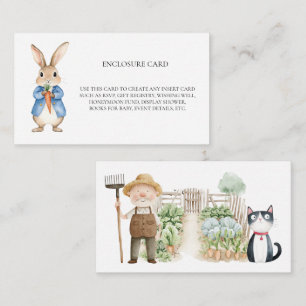 Tarjeta De Recepción Peter Rabbit Sr. McGregor Garden Baby Shower