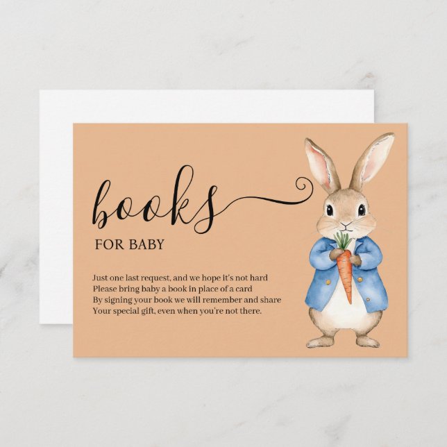 TARJETA DE RECEPCIÓN PETER RABBIT VEGIE BASKET LIBROS PARA BEBÉ (Anverso / Reverso)