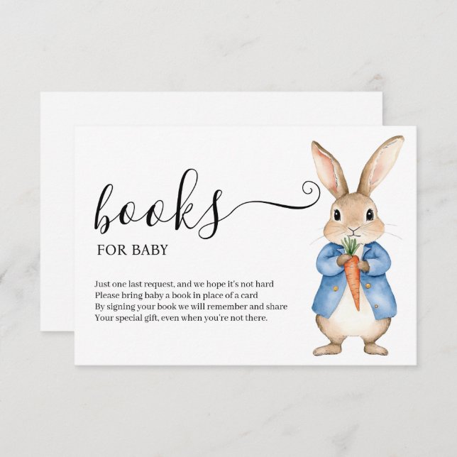 TARJETA DE RECEPCIÓN PETER RABBIT VEGIE BASKET LIBROS PARA BEBÉ (Anverso / Reverso)