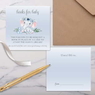 Tarjeta De Recepción Petición de Baby Shower de elefante floral pequeño
