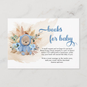 Tarjeta De Recepción Petición de libro azul de pasto de oso de peluche