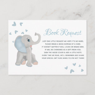 Tarjeta De Recepción Petición de libro de acuarela sobre elefantes gris