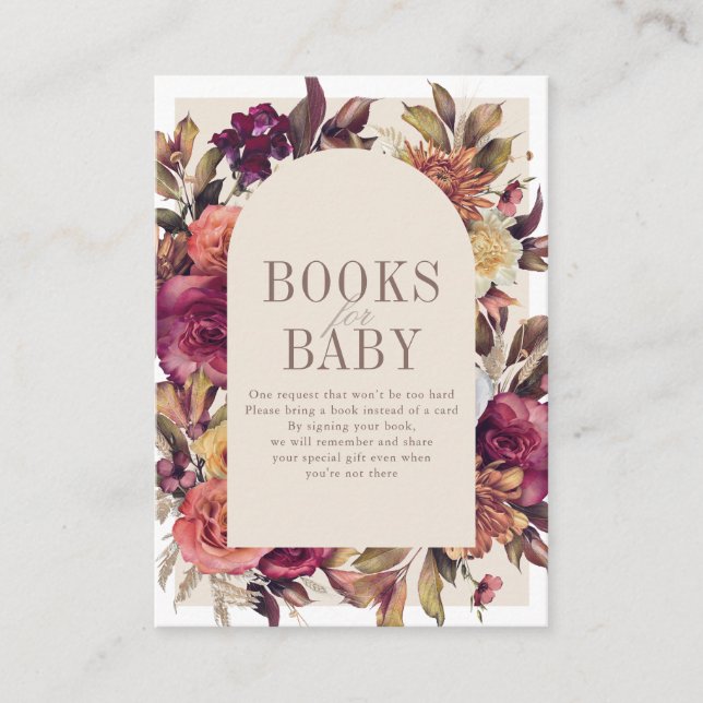 Tarjeta De Recepción Petición de libro de Autumn Wreath Arch Tan (Anverso)