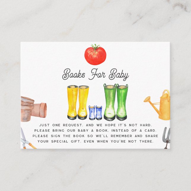 Tarjeta De Recepción Petición de libro de Baby Blue Garden de crianza l (Anverso)