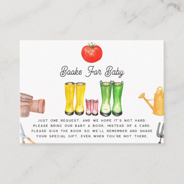 Tarjeta De Recepción Petición de libro de Baby Pink Garden (Anverso)