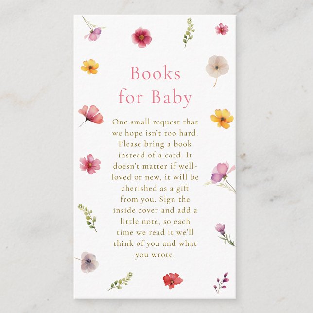 Tarjeta De Recepción Petición de libro de Baby Shower Baby in Bloom (Subido por el creador)