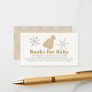 Tarjeta De Recepción Petición de libro de Baby Shower de Beige Beanie