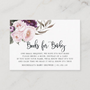 Tarjeta De Recepción Petición de libro de Baby Shower de terciopelo pro