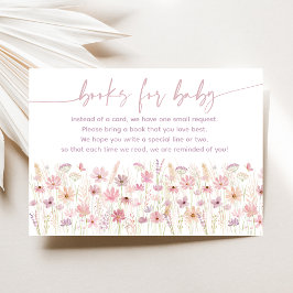 Tarjeta De Recepción Petición de libro de Baby Shower Dusty Pink Wildfl