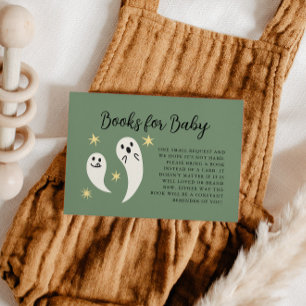 Tarjeta De Recepción Petición de libro de Baby Shower Little Boo Green